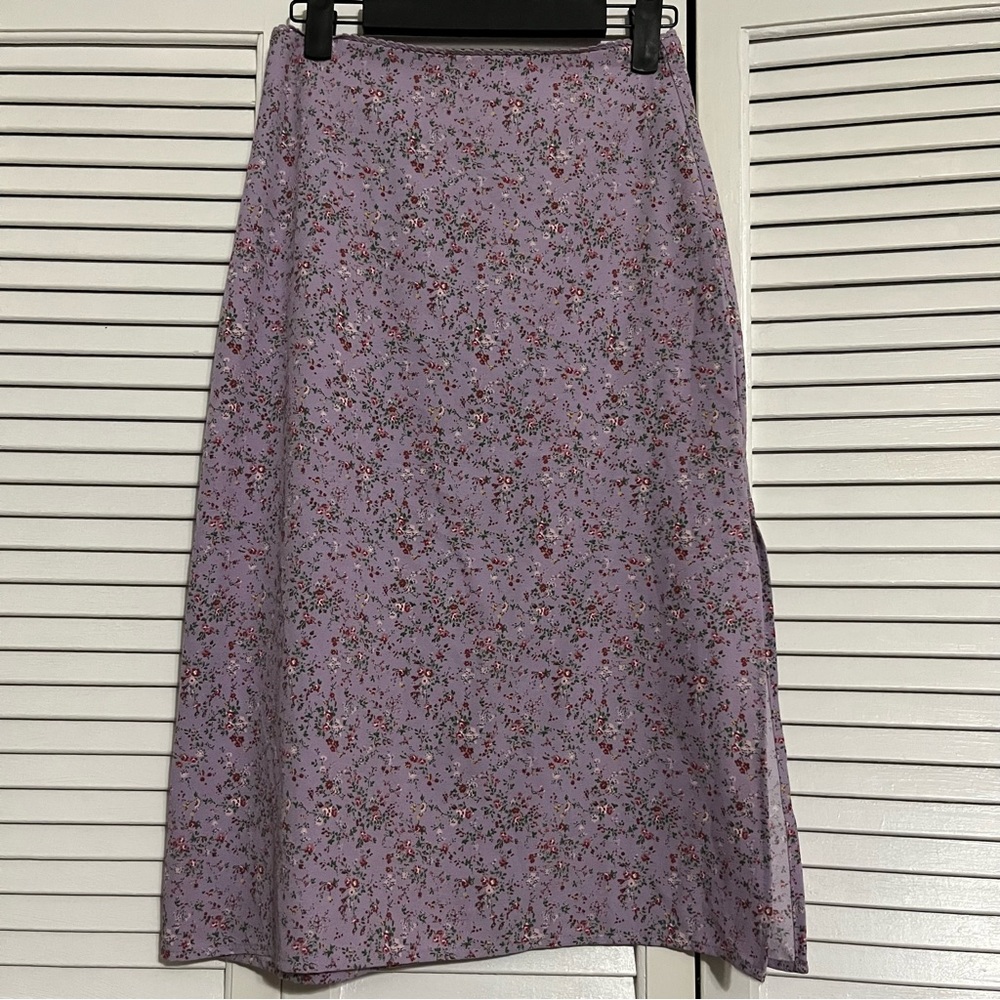 Floral lavender purple skirt